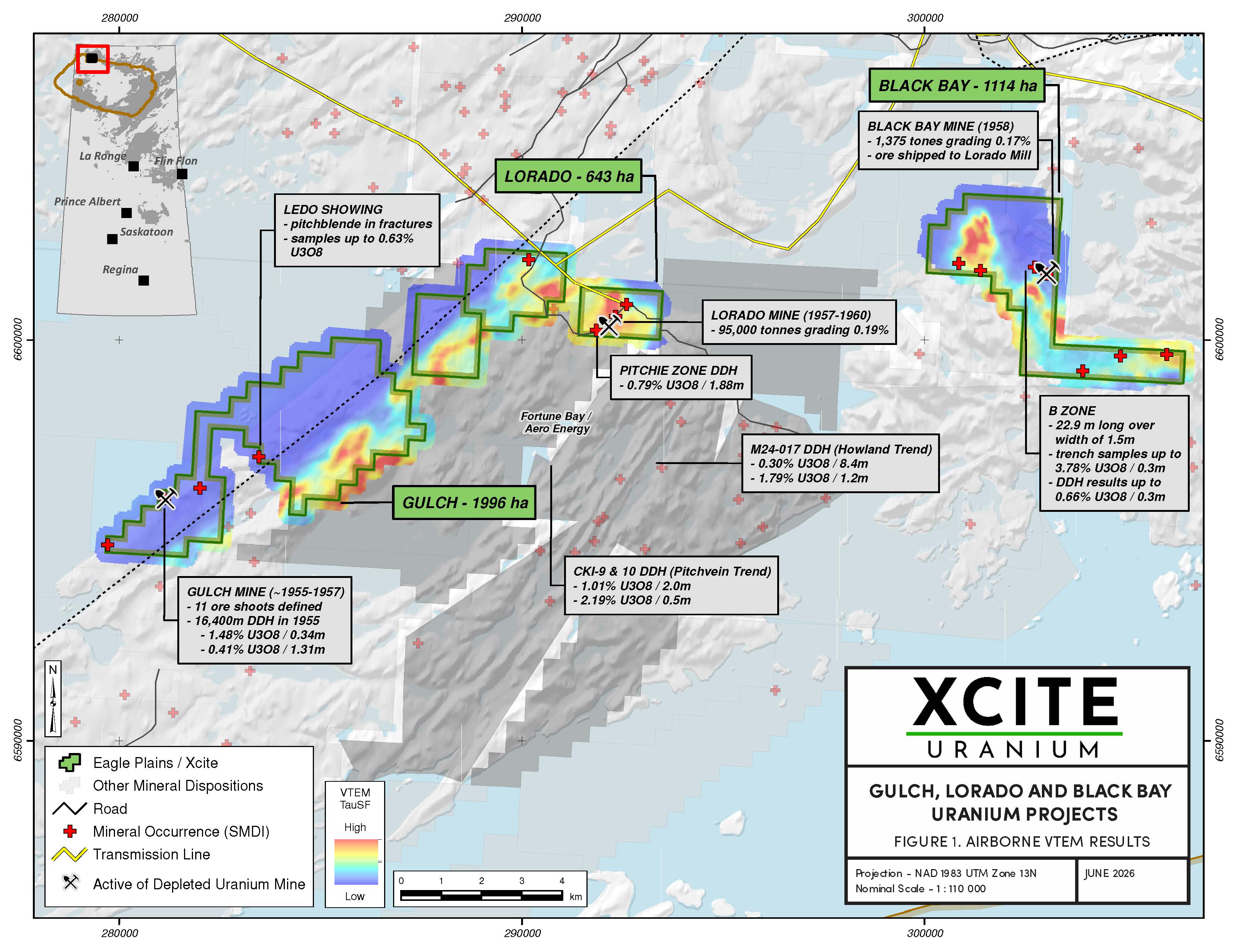 Xcite Define Uranium Geophysical Trends at Black Bay, Lorado and